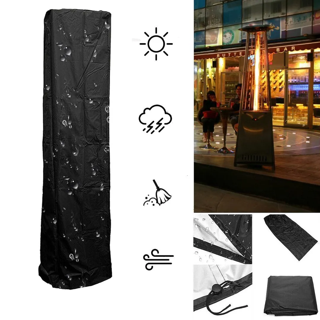 Novashion Heavy Duty Waterproof UV Resistant Polyester Patio Glass Tube Patio Heater Cover,Black, photo 2 of 5