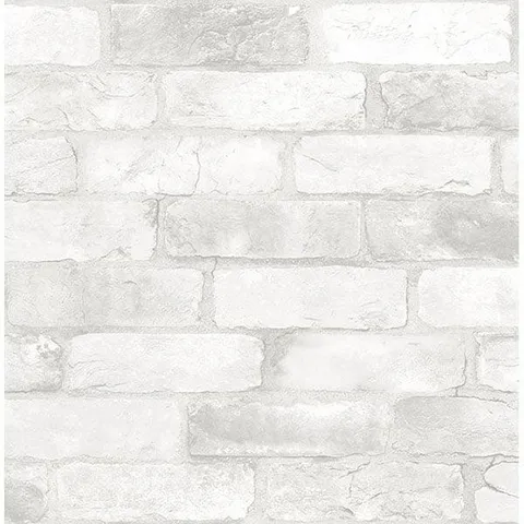 Loft White Brick Raised Ink Peel & Stick Wallpaper