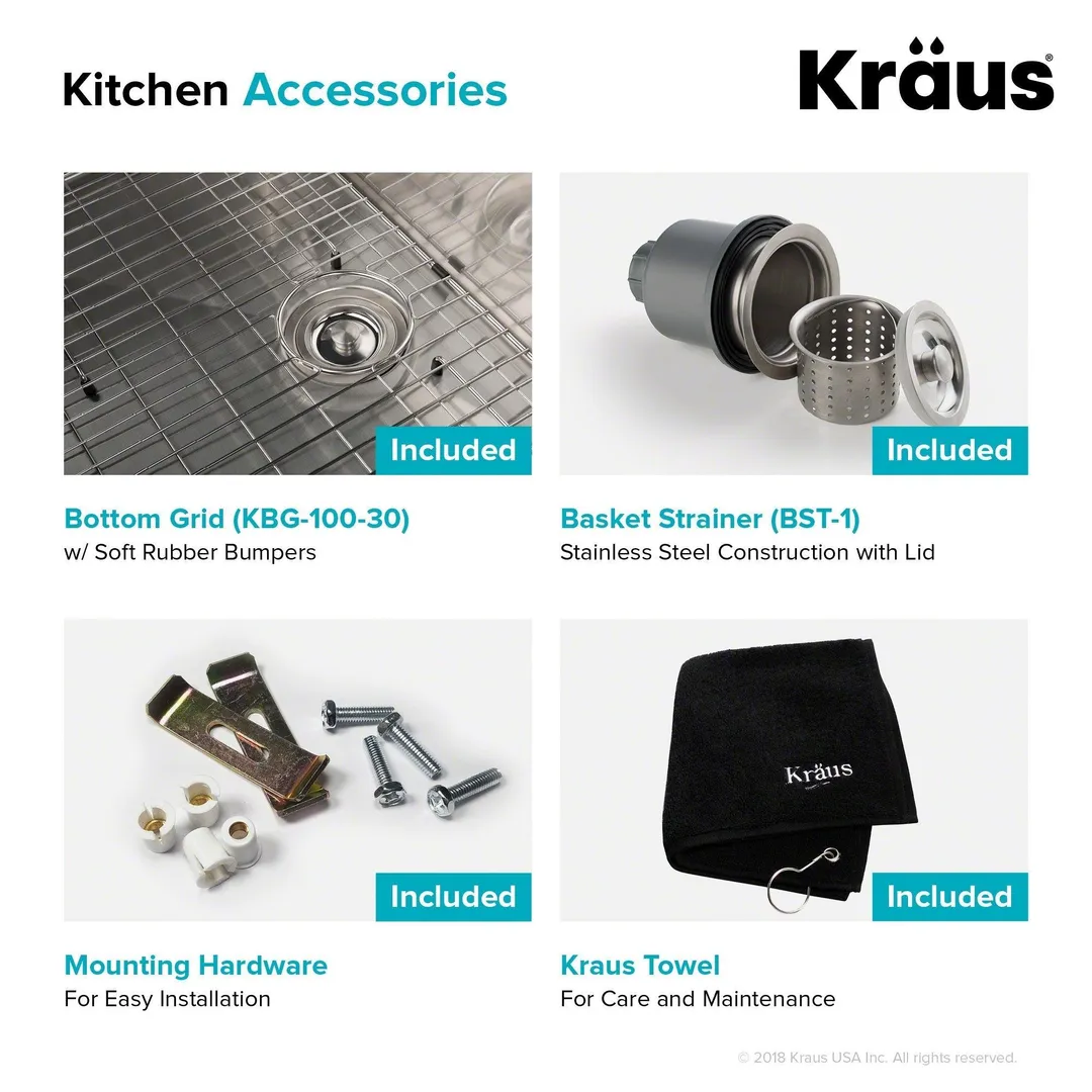 KRAUS Standart PRO? 30-inch 16 Gauge Undermount Single Bowl Stainless Steel Kitchen Sink, photo 11 of 15