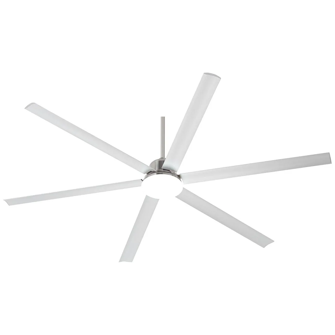 Casa Vieja 84" Casa Vieja Modern Outdoor Ceiling Fan with Light LED Dimmable Remote Control Brushed Nickel Damp Rated for Patio Porch, photo 5 of 6