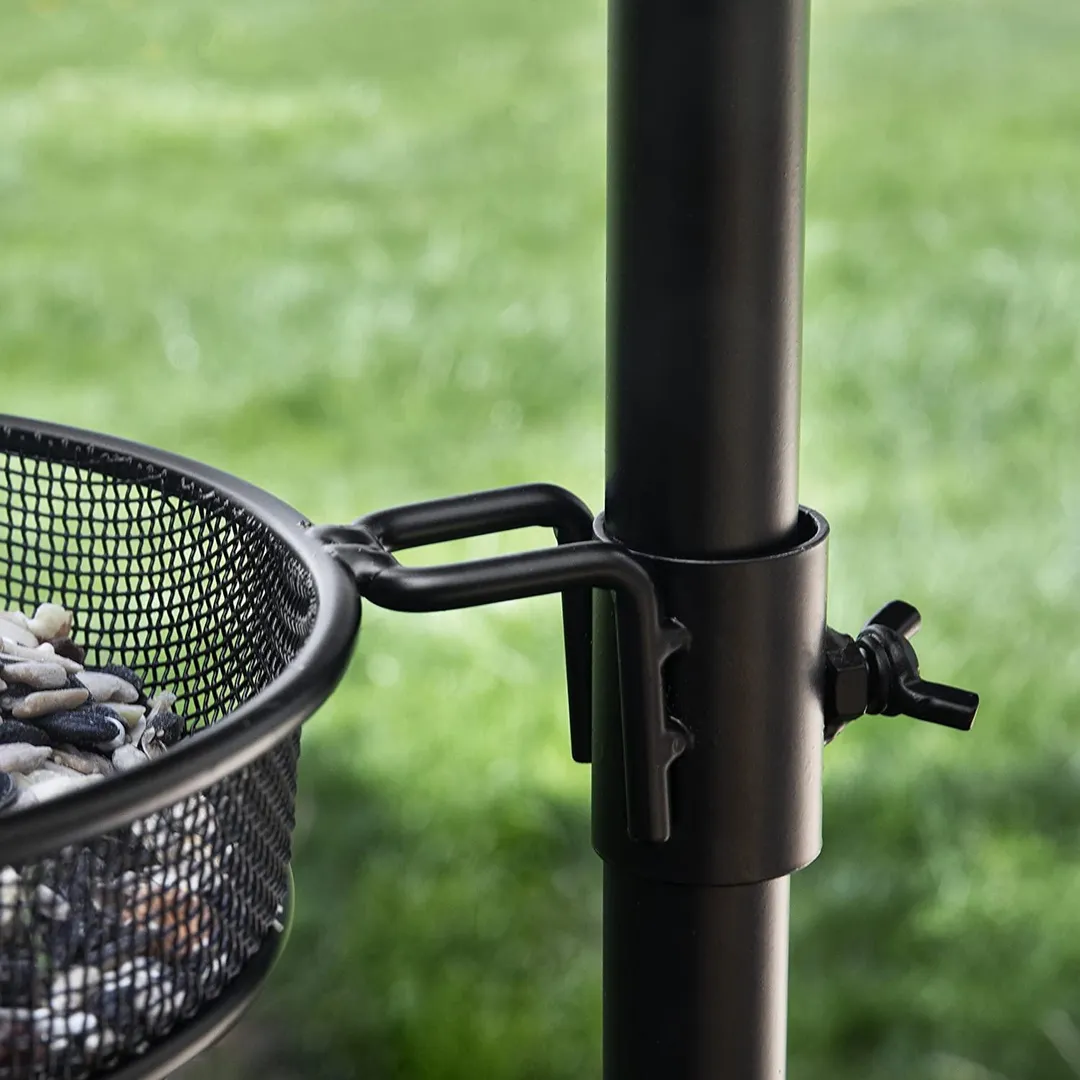 Deluxe Bird Feeding Station in Black : Hang Multiple Feeders From the 4 Hangers to Your Yard - 22 inch Wide x 7 feet 8 inch Tall, photo 3 of 8
