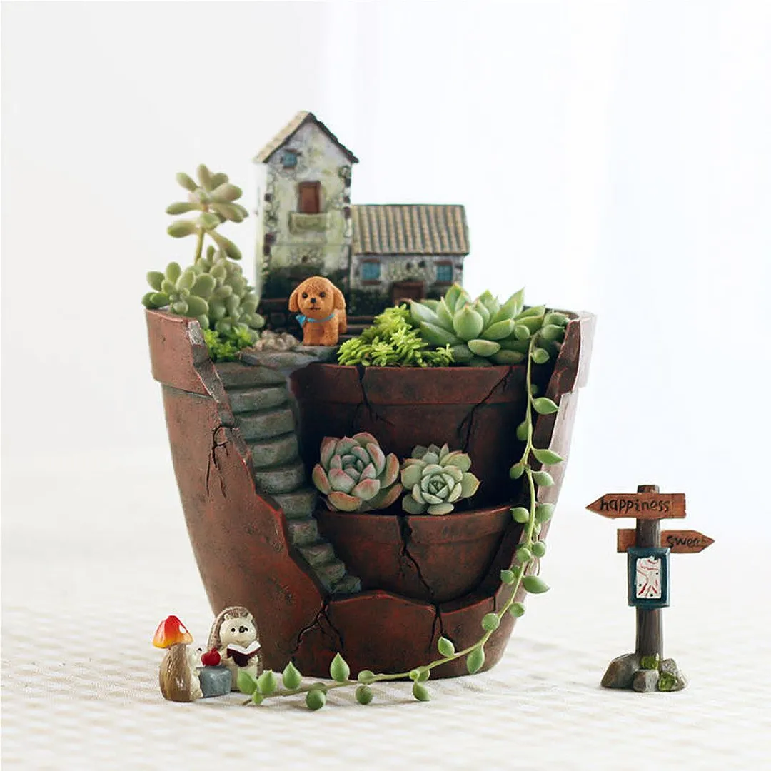 Large Size Sky Garden Succulent Herb Planter Flower Basket Pot Trough Box Plant Home Decor Christmas Gift Present, photo 3 of 5