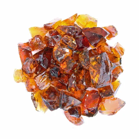 Hiland Amber Recycled Fire Glass, 10 lbs