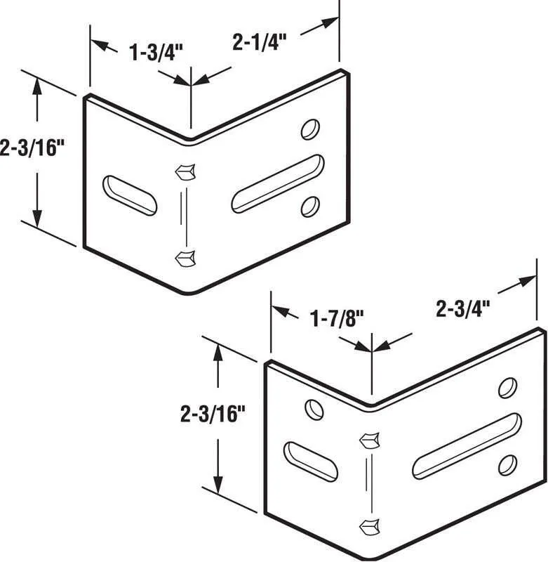 Prime-Line 2-3/16 in. W X 2-1/4 & 2-3/4 in. L Steel Bracket, photo 2 of 2