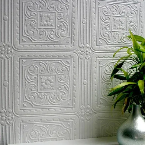 Brewster Turner Tile Paintable Textured Vinyl Wallpaper