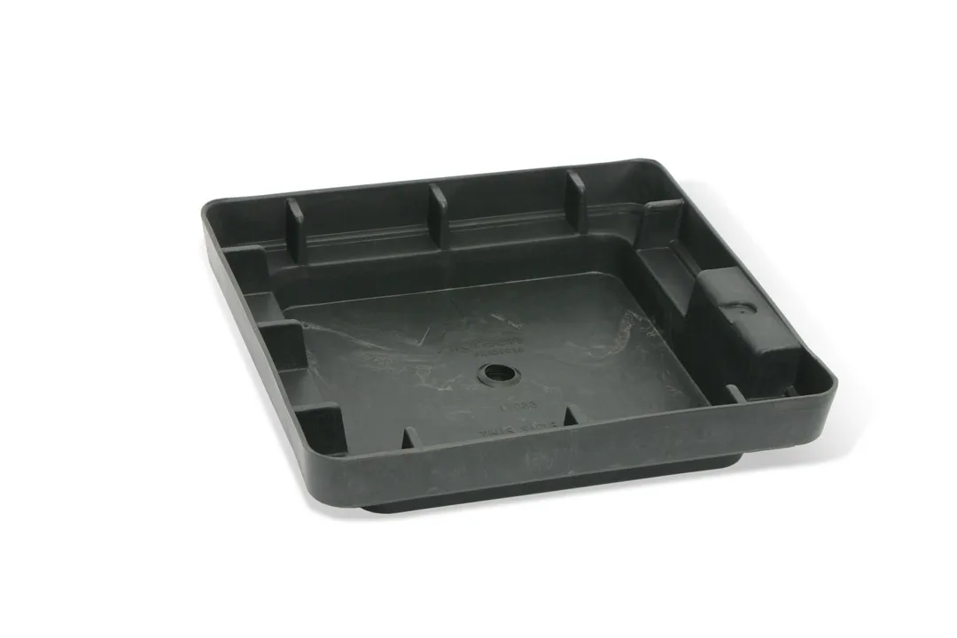 Algreen Valencia Planter, Square Taper Planter with Elevated Plant Shelf, 13-In. by 28-In. Height, Chocolate Marble, photo 2 of 3