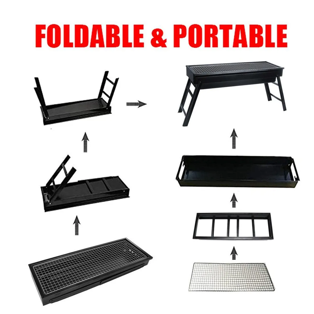 Foldable BBQ Grill,BBQ Charcoal Grill,Portable Barbecue Camping Picnic Grill Stove Outdoor,Barbecue Portable Folding Grill Barbecue Kits for Cooking Camping Hiking Picnic Garden Terrace Travel, photo 7 of 7