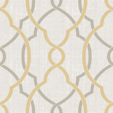Sausalito Taupe/Yellow Peel & Stick Wallpaper