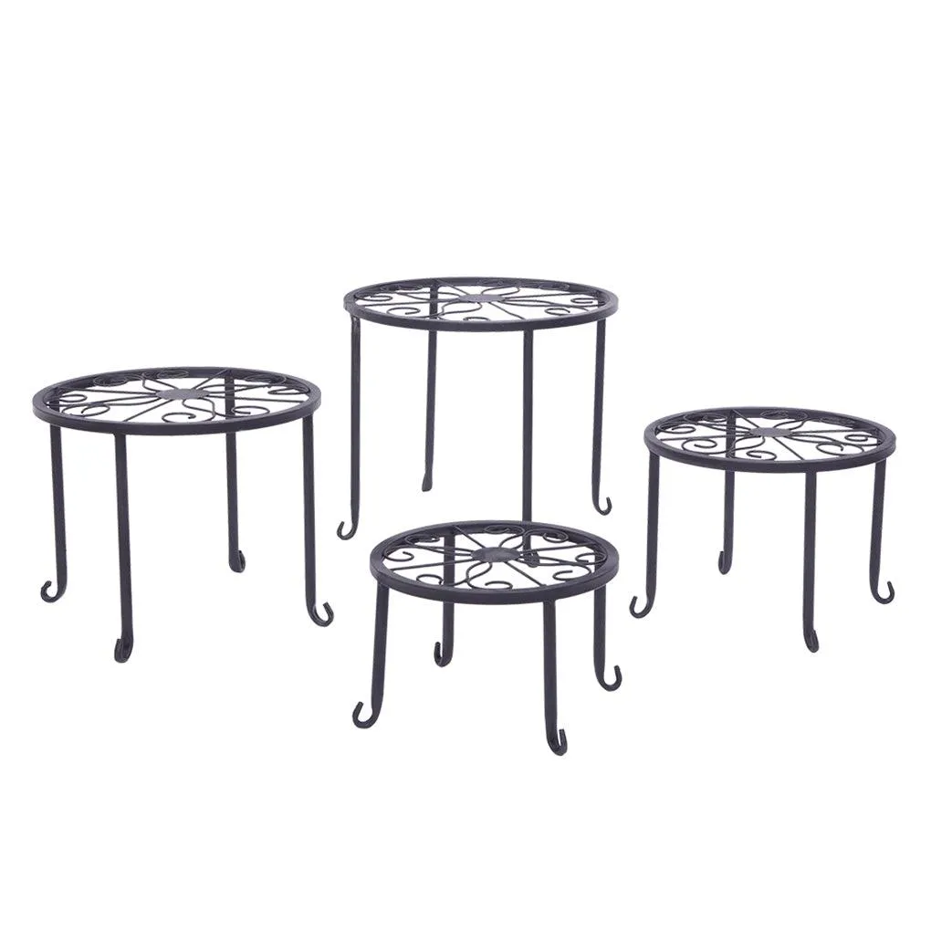 4pcs Plant Shelves Metal Plant Stand Potted Irons Planter Supports Floor Flower Pot Round Rack Display, photo 2 of 7
