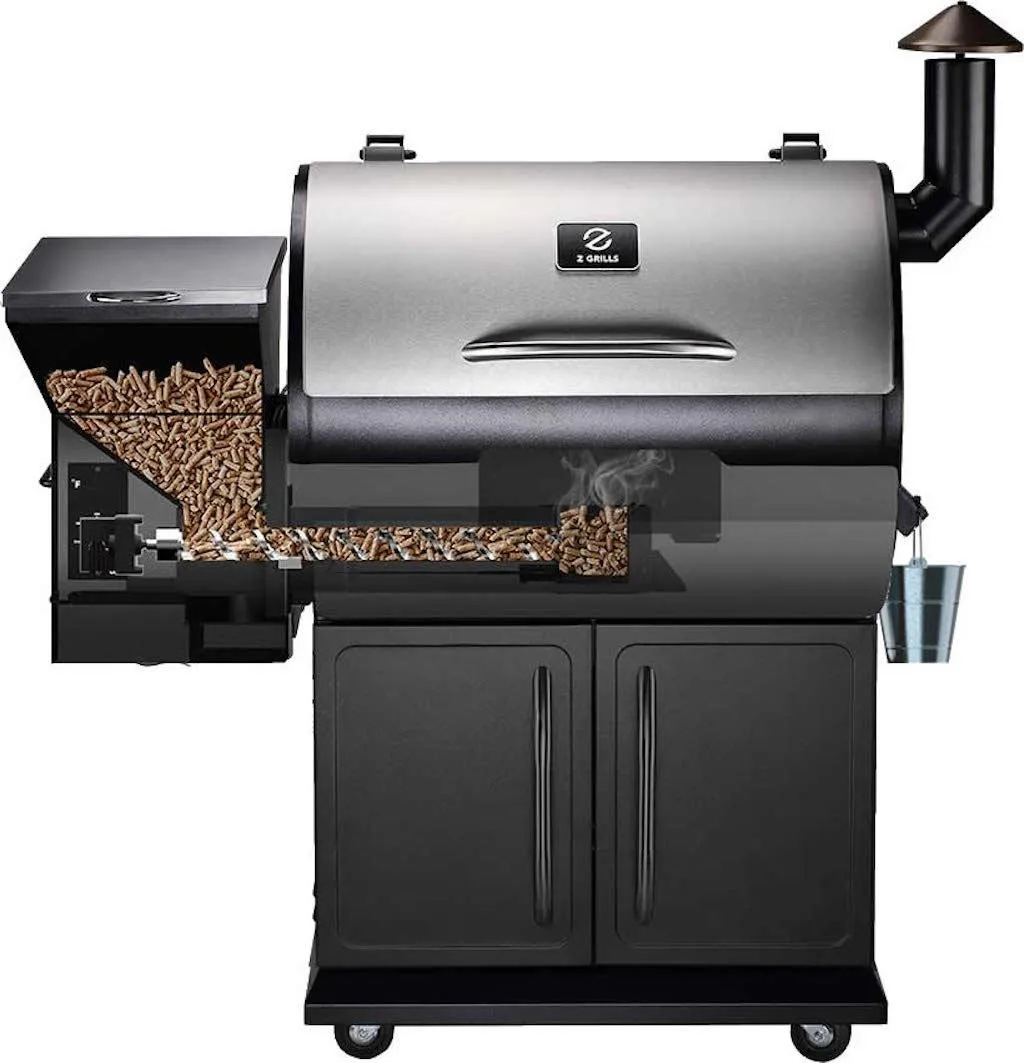 Z Grills ZPG-700E Wood Pellet Grill & Smoker 700 sq in 8 in 1 BBQ Auto Temperature 2020 Model Cover included in Stainless, photo 2 of 8