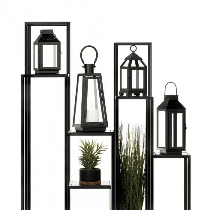 Gallery of Light Glass Black Metal Lantern Candle Holder For Decorative Outdoor Candles, photo 7 of 7