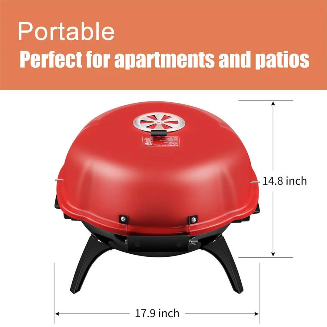 Techwood Electric BBQ Grill Indoor Outdoor Picnic Party Home Garden Camping Roasting Barbecue Stand Grill, photo 3 of 11
