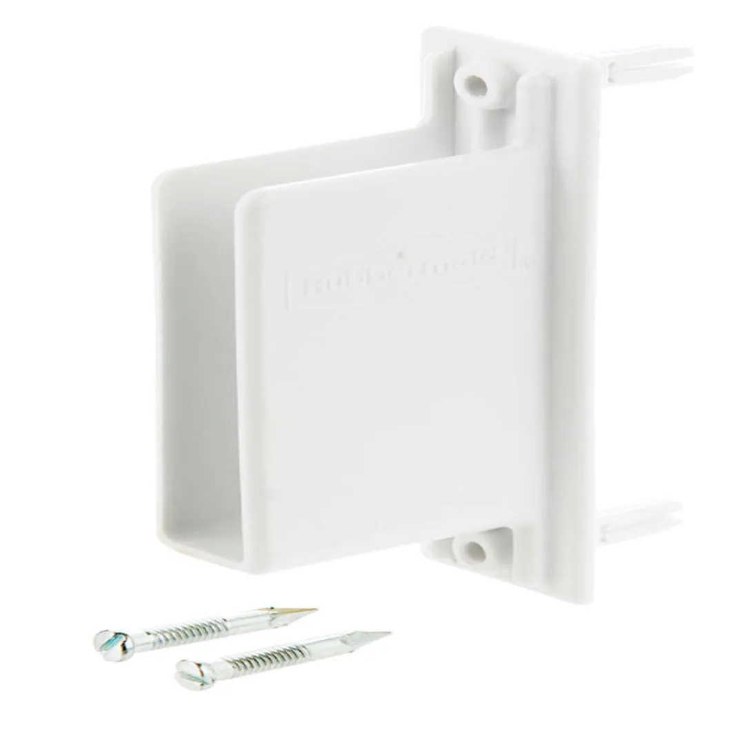 Rubbermaid 4.25 in. H X 1.125 in. W X 1.87 in. L Metal Free Slide Fast Set Wall/End Bracket 1 pk, photo 2 of 2