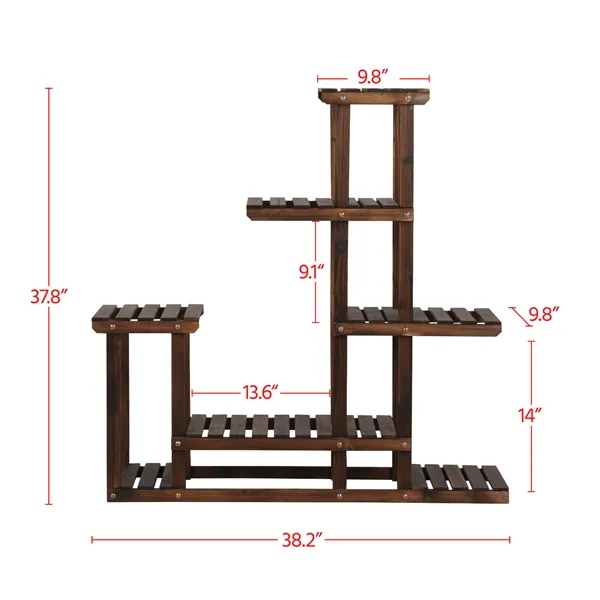 6-Layer Wooden Flower Stand Plant Display Stand Shelf Indoors & Outdoors, photo 4 of 7