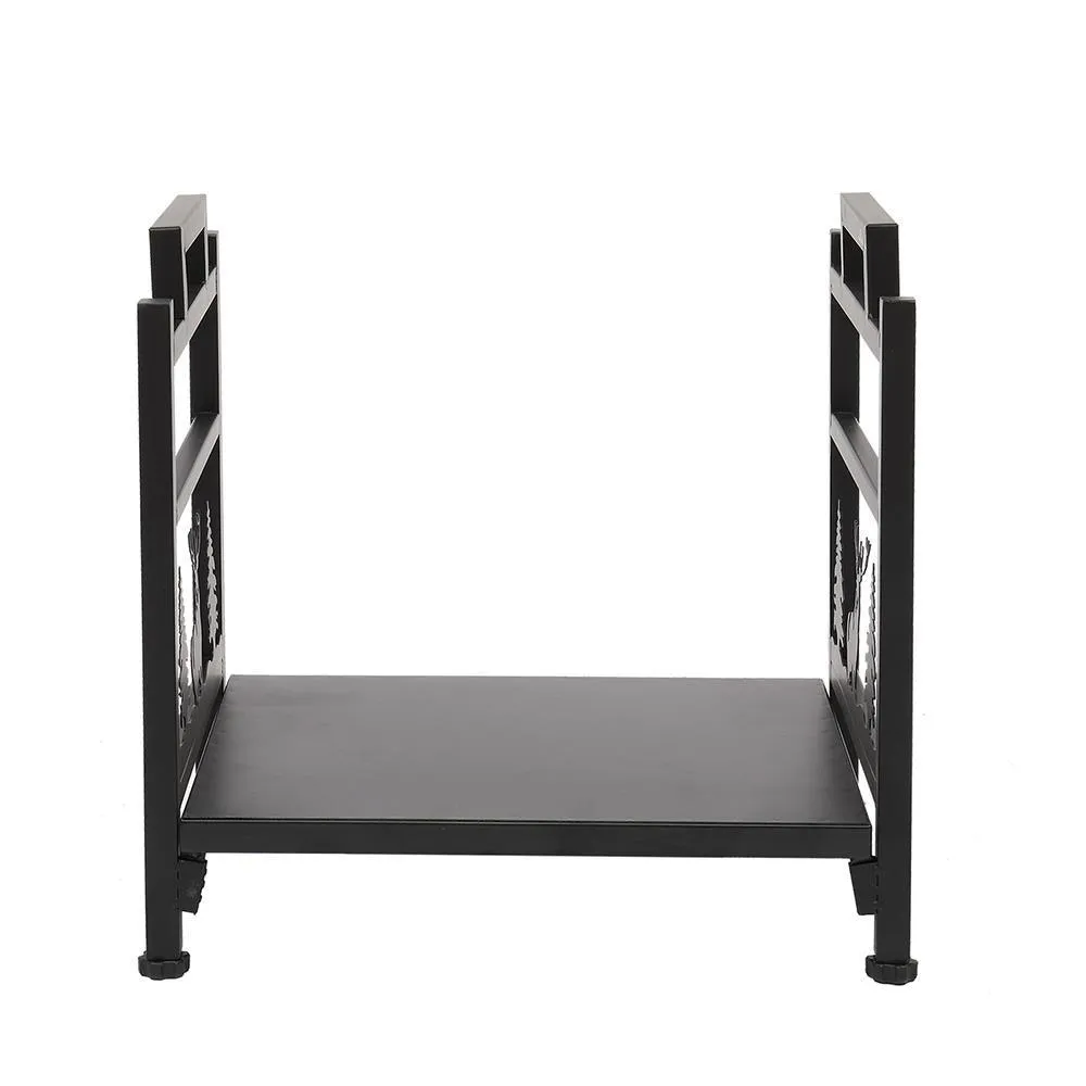Ktaxon Firewood Log Rack, Wrought Iron Wood Lumber Storage Holder for Fireplace, Heavy Duty Log Storage Bin for Firepit Stove Accessories, photo 8 of 8