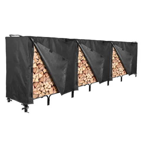 Outdoor Firewood Log Rack Cover - 144 in long · 24 in wide · 42 in high - UV Protected