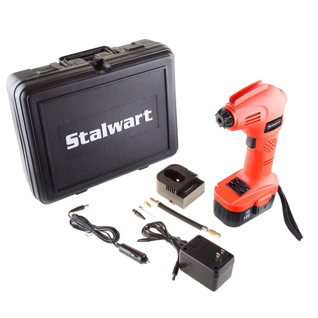 Stalwart Cordless Air Compressor Portable Tire Inflator Rechargeable Handheld Emergency PSI/BAR Pump With Needles and Hose for Car Truck RV by Stalwart (18V), photo 2 of 4