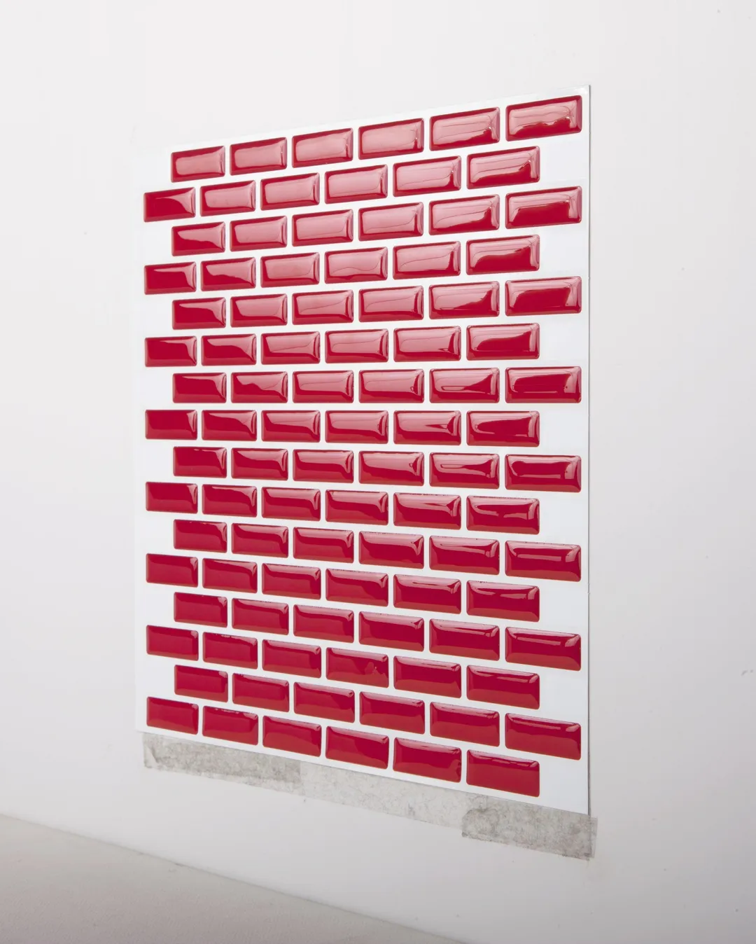 Tic Tac Tiles 10-Sheet Peel and Stick Self Adhesive Removable Stick On Kitchen Backsplash Bathroom 3D Wall Sticker Wallpaper Tiles in Brick Rosered, photo 3 of 7