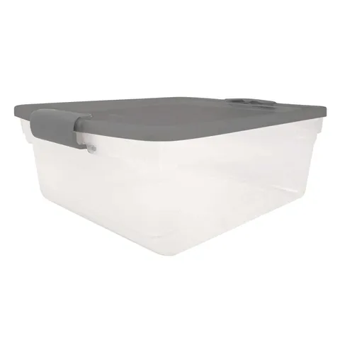 Homz Latching 6-1/8 in high · 16-1/4 in wide · 13 in deep Stackable Storage Tote