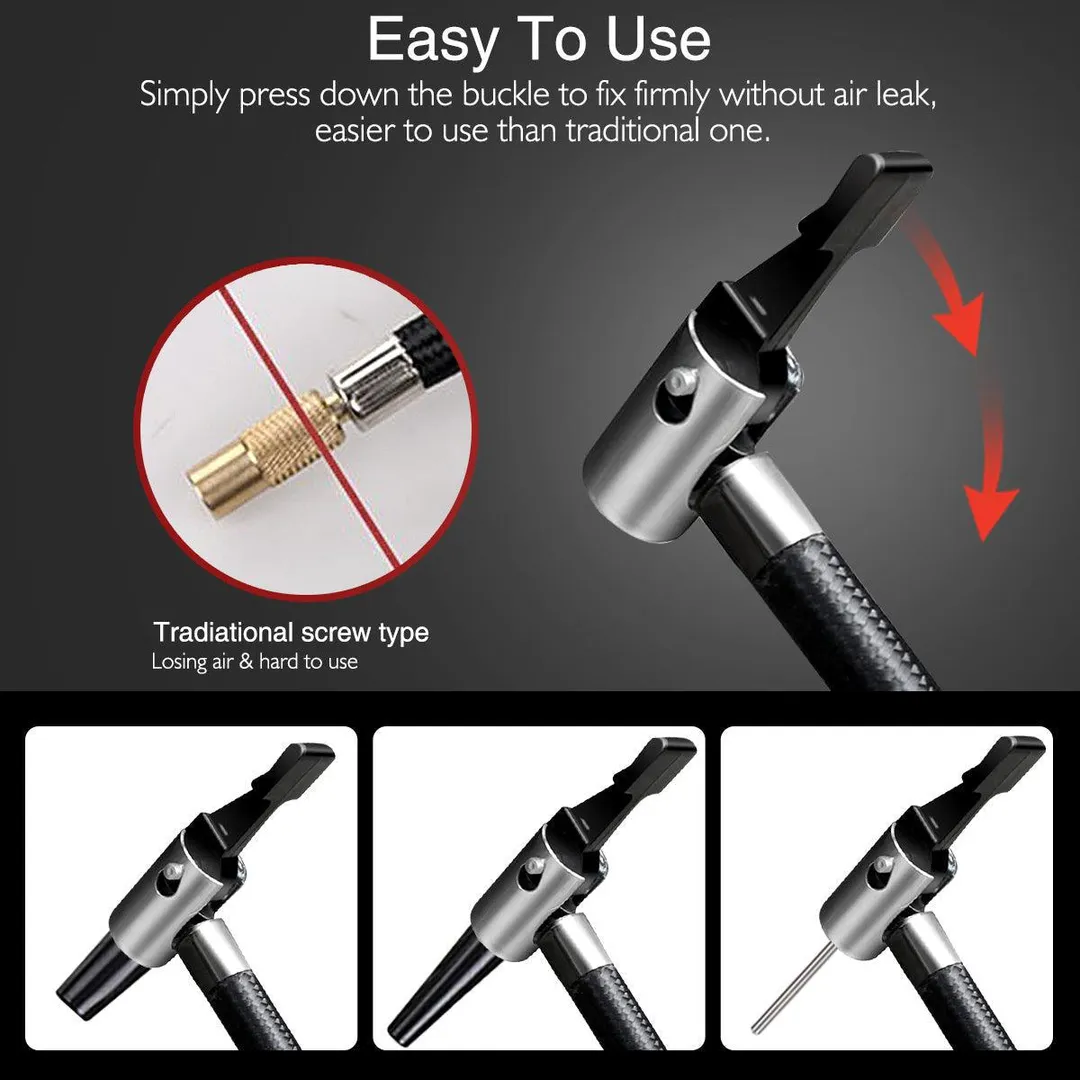 AUGIENB Portable Electric Air Compressor Pump,Tire Inflator with Gauge,LED Light and Adaptors,Universal for Car,Truck,Bicycle, Basketballs and Other Inflatables,ABS 12V 120W 150PS, photo 8 of 10