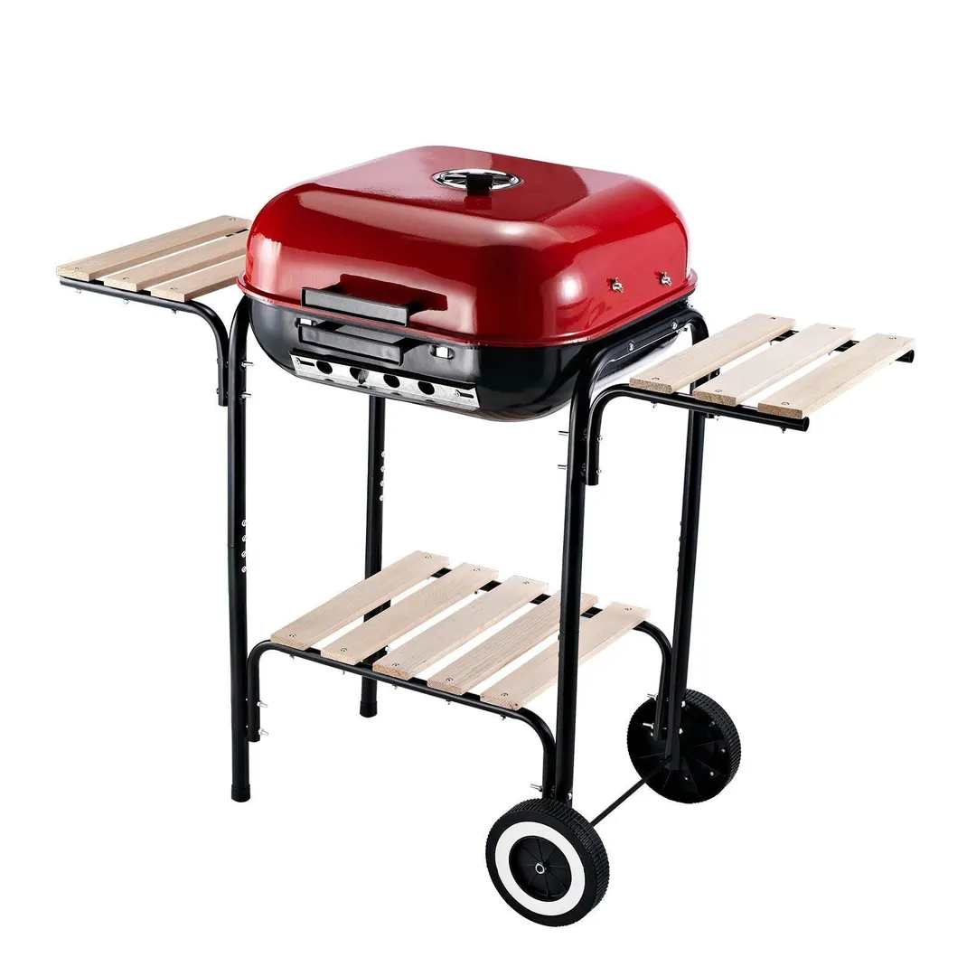 Outsunny 19” Steel Porcelain Portable Outdoor Charcoal Barbecue Grill, photo 8 of 11