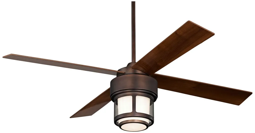 Casa Vieja 52" Casa Vieja Mission Outdoor Ceiling Fan with Light LED Remote Control Oil Brushed Bronze Damp Rated for Patio Porch, photo 2 of 6