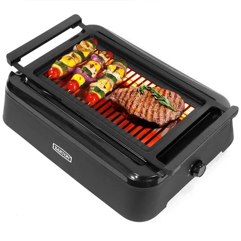 Electric Smokeless Indoor Infrared Heating Adjustable Temperature BBQ Grilling Non-Stick Grate & Drip Tray