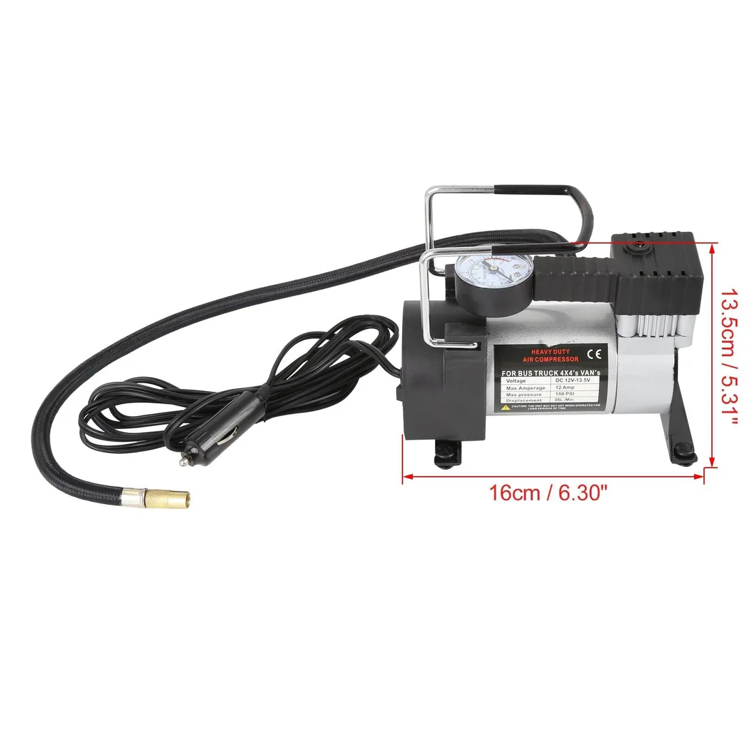 Unique Bargains DC 12V 150PSI Portable Tire Inflator Pump Air Compressor for Car Auto Truck Bus RV, photo 2 of 7