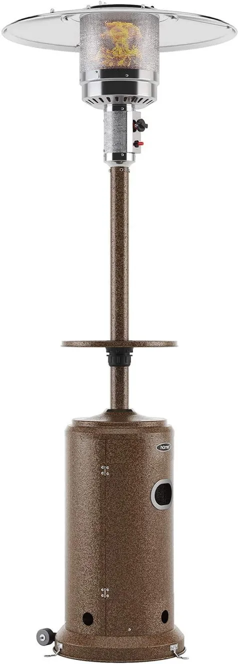Gas Patio Heater - 87 Inches Tall Premium Standing Outdoor Heater with Drink Shelf Tabletop - Auto Shut Off Portable Power Heater with Simple Ignition System
