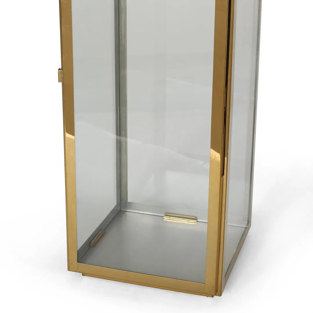 Noble House Otis 24" Modern Outdoor Stainless Steel Lantern, Gold, photo 7 of 8