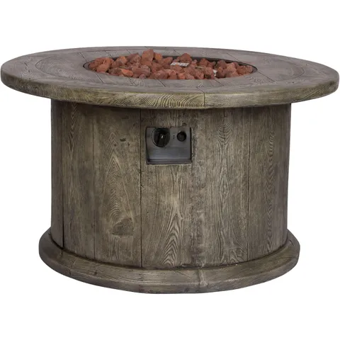 Merida 40 in. Round Outdoor Fire Pit Table - Grey