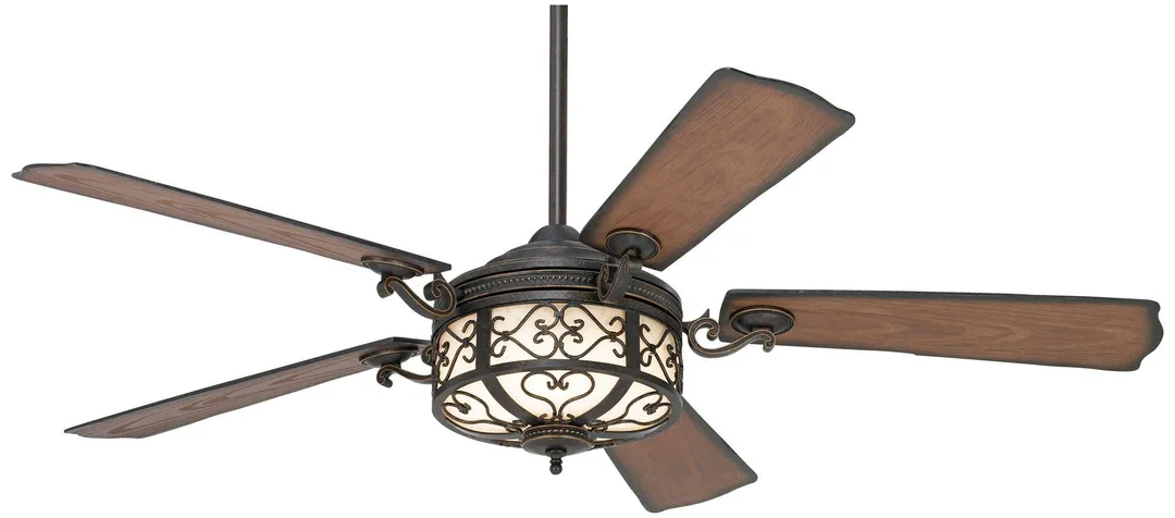 Casa Vieja 54" Casa Vieja Rustic Outdoor Ceiling Fan with Light LED Dimmable Remote Golden Forged Reversible Blades Damp Rated Patio Porch, photo 2 of 8