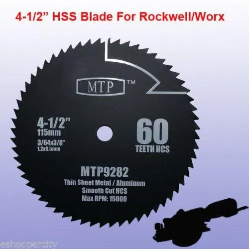 Pack Of 4 Assorted Metal/Wood 4-1/2-Inch 4.5-Inch Circular Saw Blade For Rockwell Compact Rk3441K , WORX, photo 4 of 4