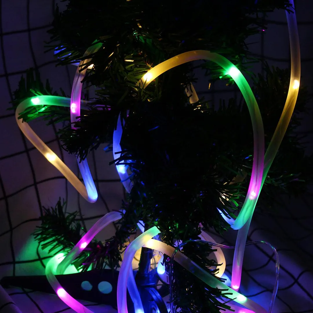 Novashion 100 LEDs 39FT(12M) Solar Rope Tube Lights Waterproof RGB String Light with 8 Lighting Mode Outdoor Garden Lamp Christmas Wedding Party Decor, photo 13 of 18