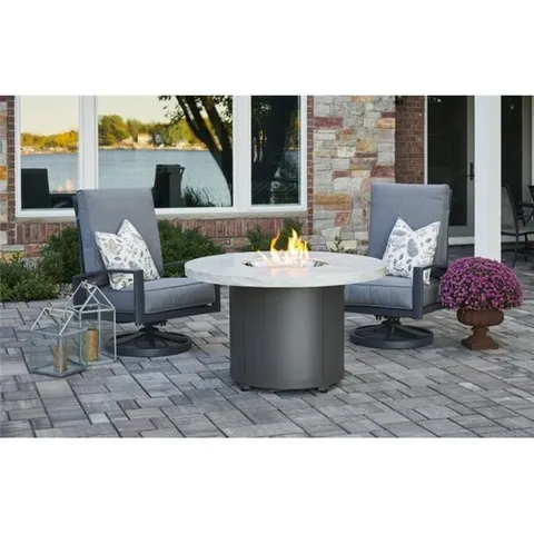 Outdoor Greatroom BD-20-WO 20 in. White Onyx Beacon Dining Height Gas Fire Pit Table