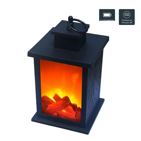 LED Fireplace Lantern Light Hand-Held Hanging Lamp for Home Festival Decoration Outdoors Lighting