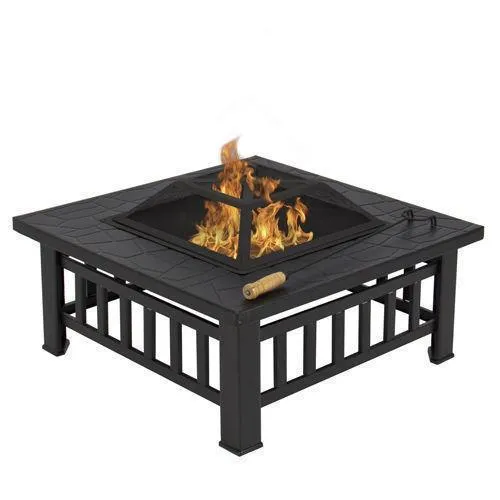Ktaxon Homes and Gardens 32" Outdoor Metal Firepit Backyard Patio Garden Square Stove Fire Pit, photo 3 of 11