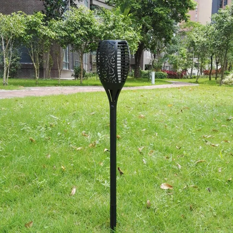 Topchances 10 Pack - Solar Lights Outdoor - Flickering Flames Torch Solar Path Light - Dancing Flame Lighting 96 LED Dusk to Dawn Flickering Tiki Torches Outdoor Waterproof Garden, photo 10 of 11