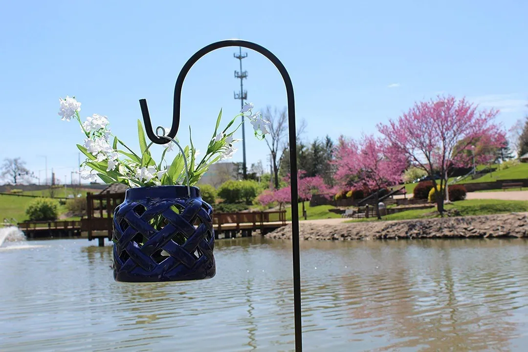 Ashman Shepherds Hook 48 Inch 2 Pack, 2/5 Inch Thick, Super Strong, Rust Resistant Steel Hook Ideal For Use at Weddings, Hanging Plant Baskets, Solar Lights, Lanterns, Bird Feeders, and Wedding, photo 4 of 9