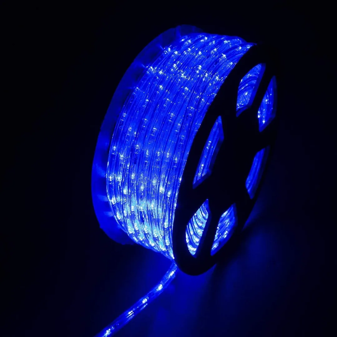 Ainfox 110V 100 Ft. 2 WireLed Rope Lights Strip Waterproof Indoor Outdoor Use for Backyard Party Christmas Thanksgiving Decoration (Blue), photo 2 of 11