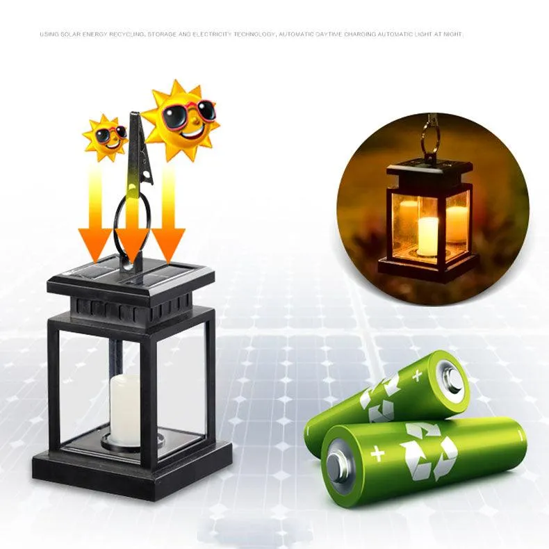 TOPCHANCES Solar Lights Solar Lanterns Dancing Flame Outdoor Hanging Lanterns Lights Decoration Lighting Solar Powered Waterproof Umbrella Lanterns Night Light Auto Sensor for Garden Patio Yard, photo 8 of 11