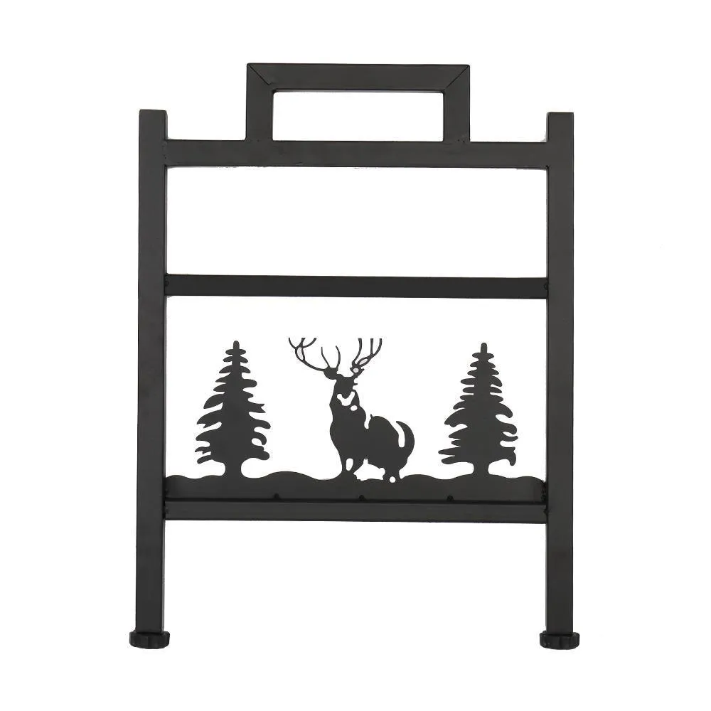 Ktaxon Firewood Log Rack, Wrought Iron Wood Lumber Storage Holder for Fireplace, Heavy Duty Log Storage Bin for Firepit Stove Accessories, photo 2 of 8