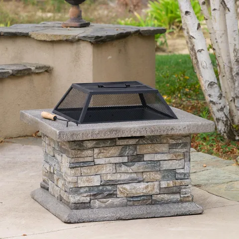 Kayden Outdoor Natural Stone Fire Pit
