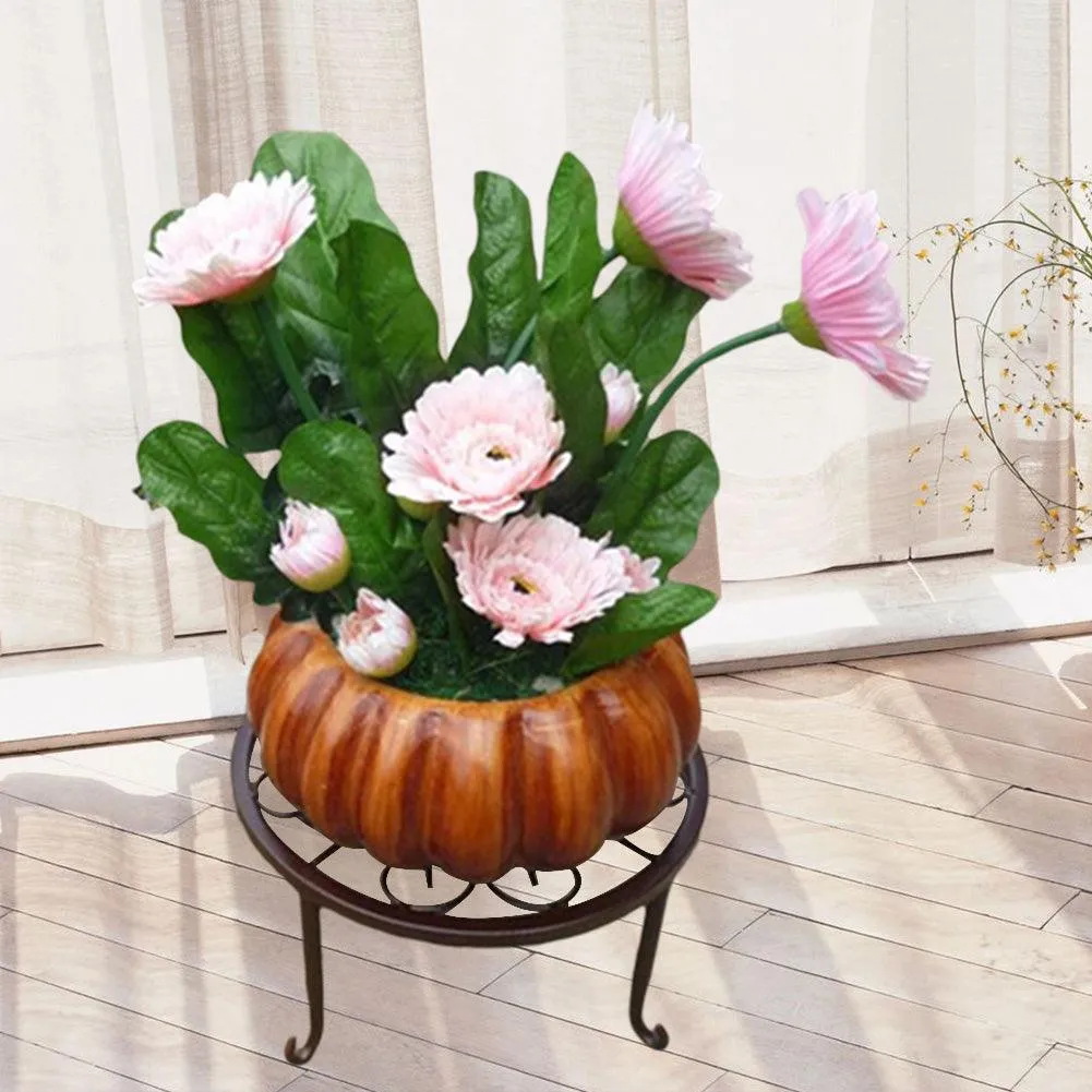 Yesbay Plant Stand Floor Flower Pot Rack Round Iron Home Garden Indoor Balcony Decor, photo 4 of 5