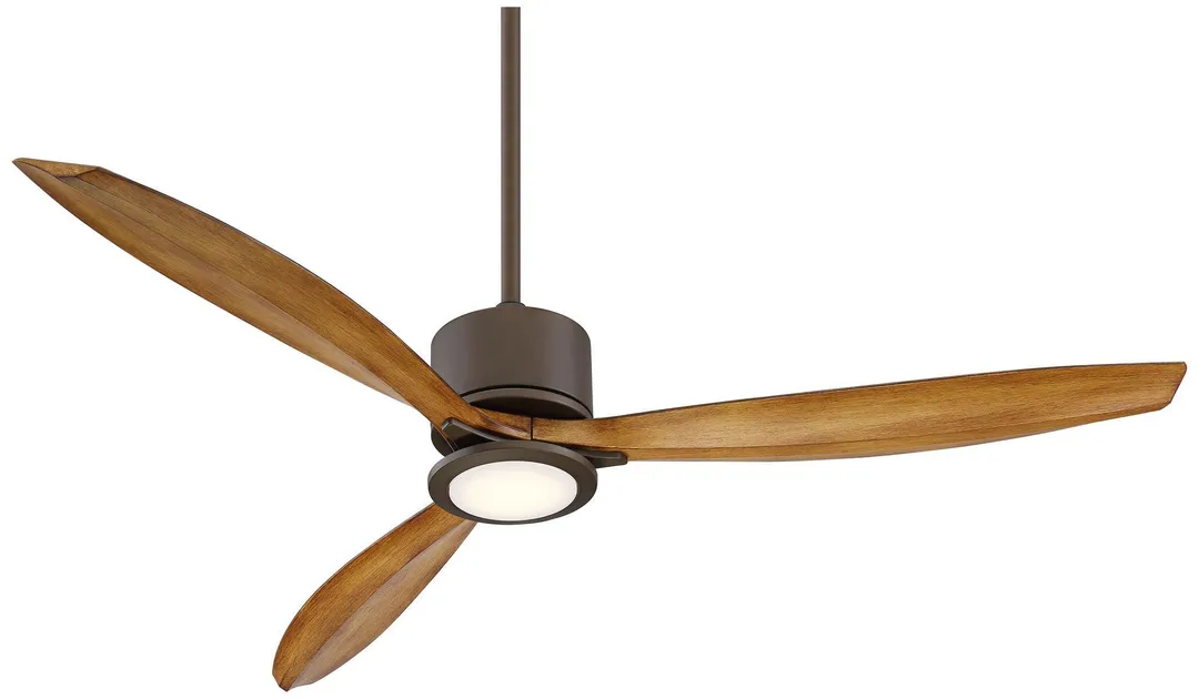 Casa Vieja 56" Casa Vieja Modern Tropical Outdoor Ceiling Fan with Light LED Remote Oil Rubbed Bronze Koa Damp Rated for Patio Porch, photo 2 of 6