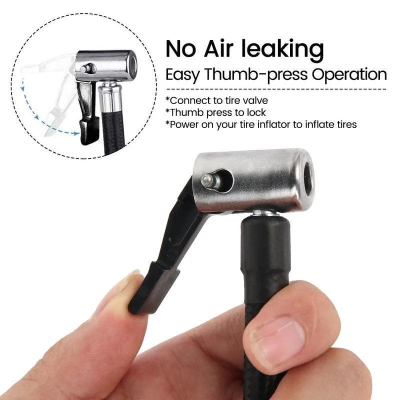 Willstar Locking Air Chuck with Air Hose and Standard Tire Valve Fine Thread, Air Inflator Hose Adapter for Twist on Convert To Lock on Connection, photo 7 of 10