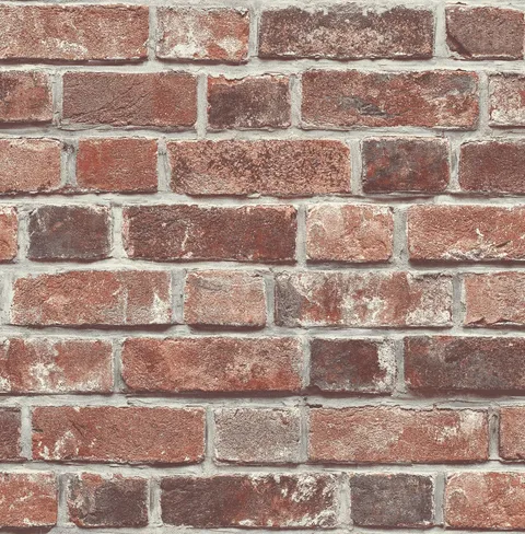 Distressed Red Brick Peel and Stick Wallpaper