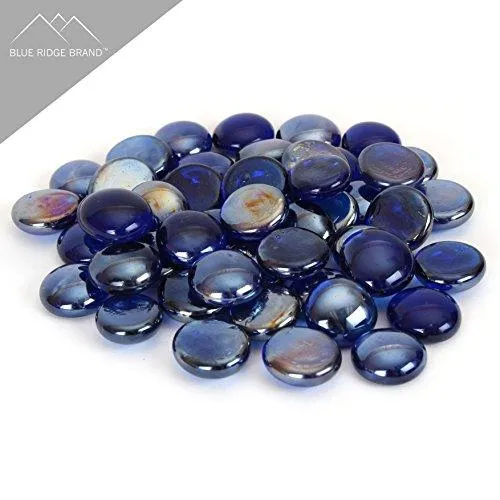 Blue Ridge Brand Fire Pit Glass - Dark Blue Reflective Fire Glass Beads 3/4" - Reflective Fire Pit Glass Rocks - Blue Ridge Brand™ Reflective Glass Beads for Fireplace and Landscaping 3, 5, 10, 20, 50 Pounds, photo 2 of 6
