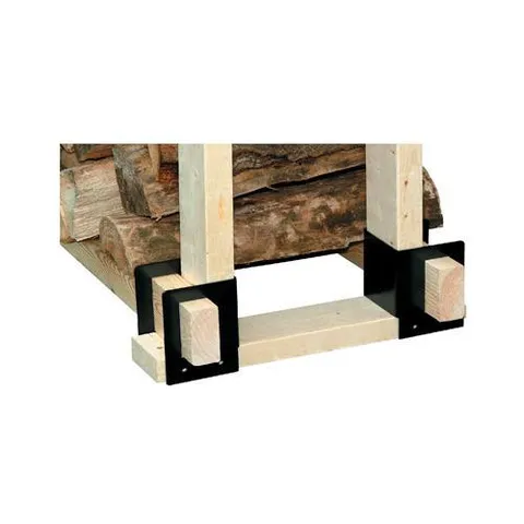 Log Rack Brackets, Black, 6-1/2 × 9-1/4 × 4-1/4 in, 4 Pc., Panacea, 15211