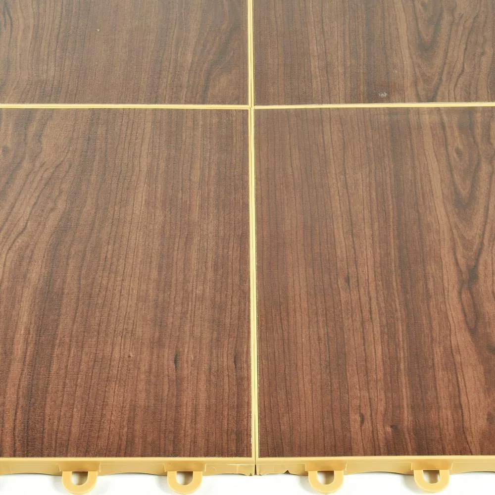 Greatmats Click Tile 12-1/8 in. x 12-1/8 in. Dark Oak Interlocking Basement Plastic and Vinyl Floor Tile (24-Pack) (24.5 sq. ft.), photo 4 of 10